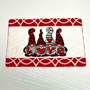 Hand Crafted Mug Rug Coaster Embroidered Cotton Fabric Padded Absorbs Liquid